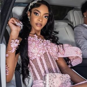 Elegant Pink Floral Dress